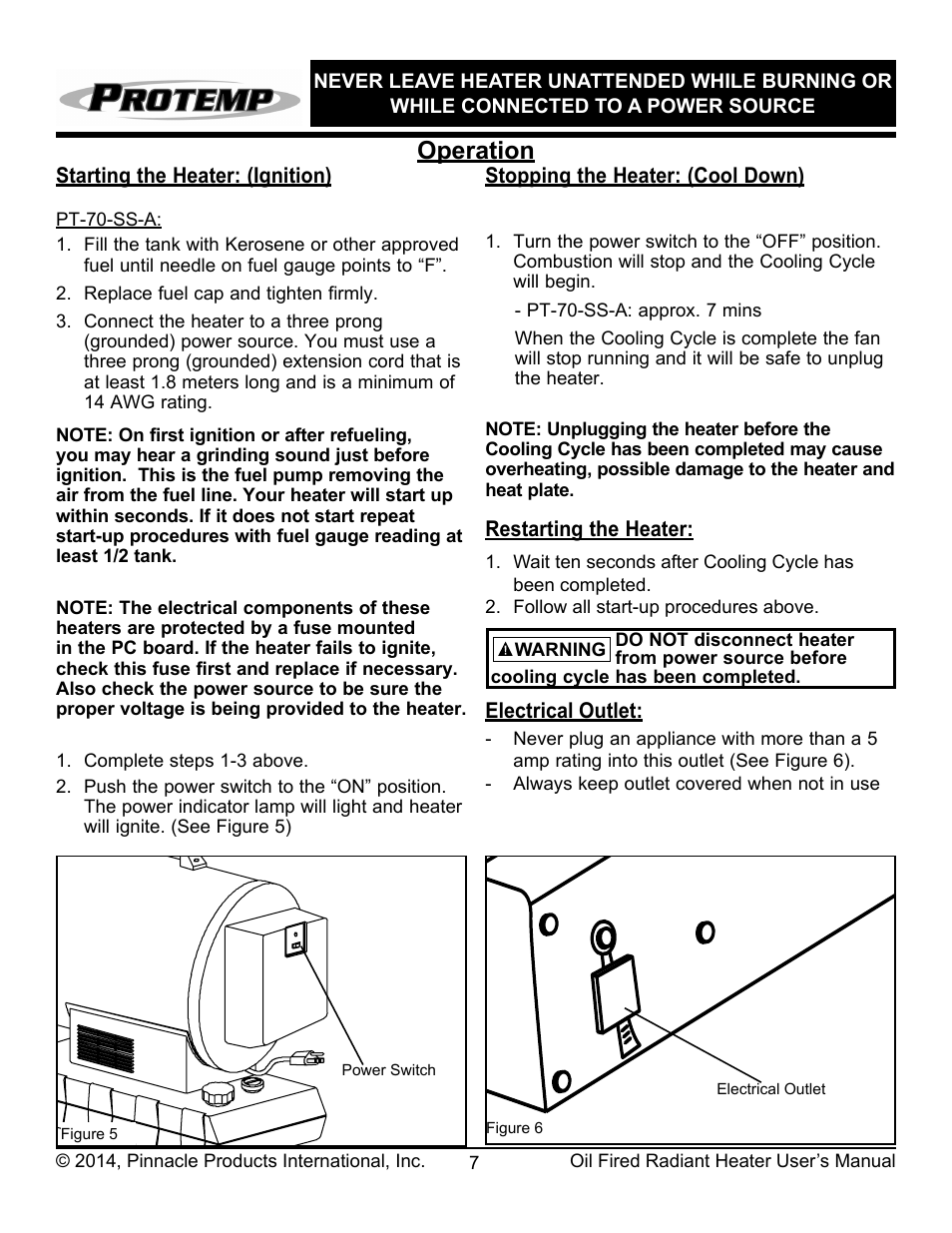 Operation | ProTemp PT-70-SS User Manual | Page 8 / 16