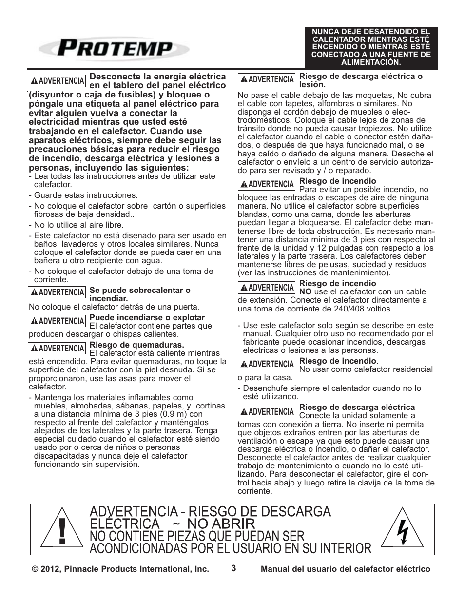 ProTemp PT-03-240 User Manual | Page 11 / 24