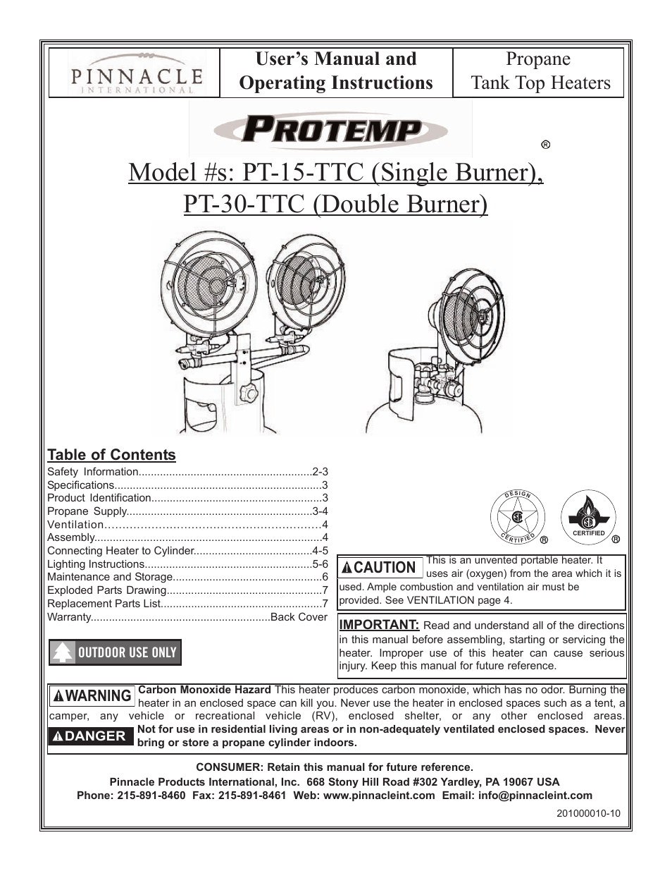 ProTemp PT-30-TTC User Manual | 8 pages