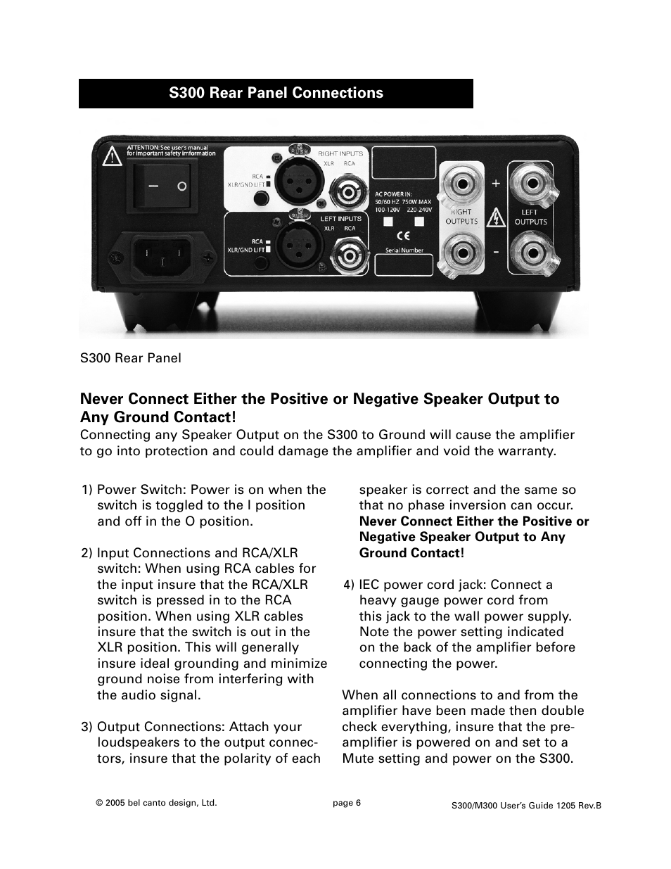 Bel Canto Design M300 User Manual | Page 6 / 10