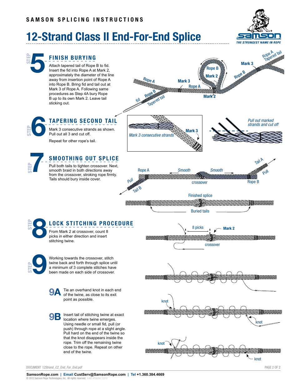 Strand class ii end-for-end splice | Samson 12-STRAND Class II End-for-End Splice User Manual | Page 2 / 2