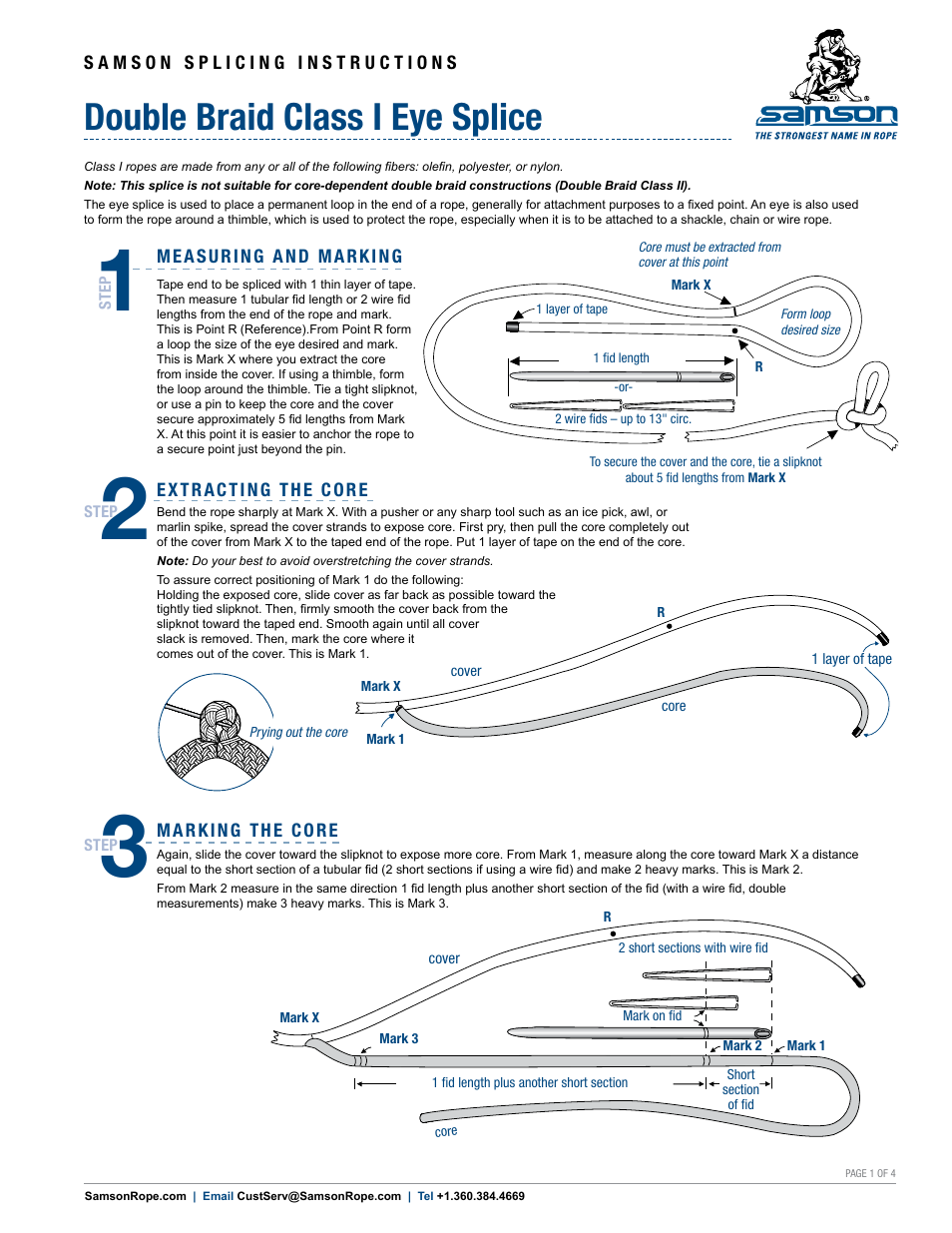 Samson DOUBLE BRAID Class I Eye Splice User Manual | 4 pages