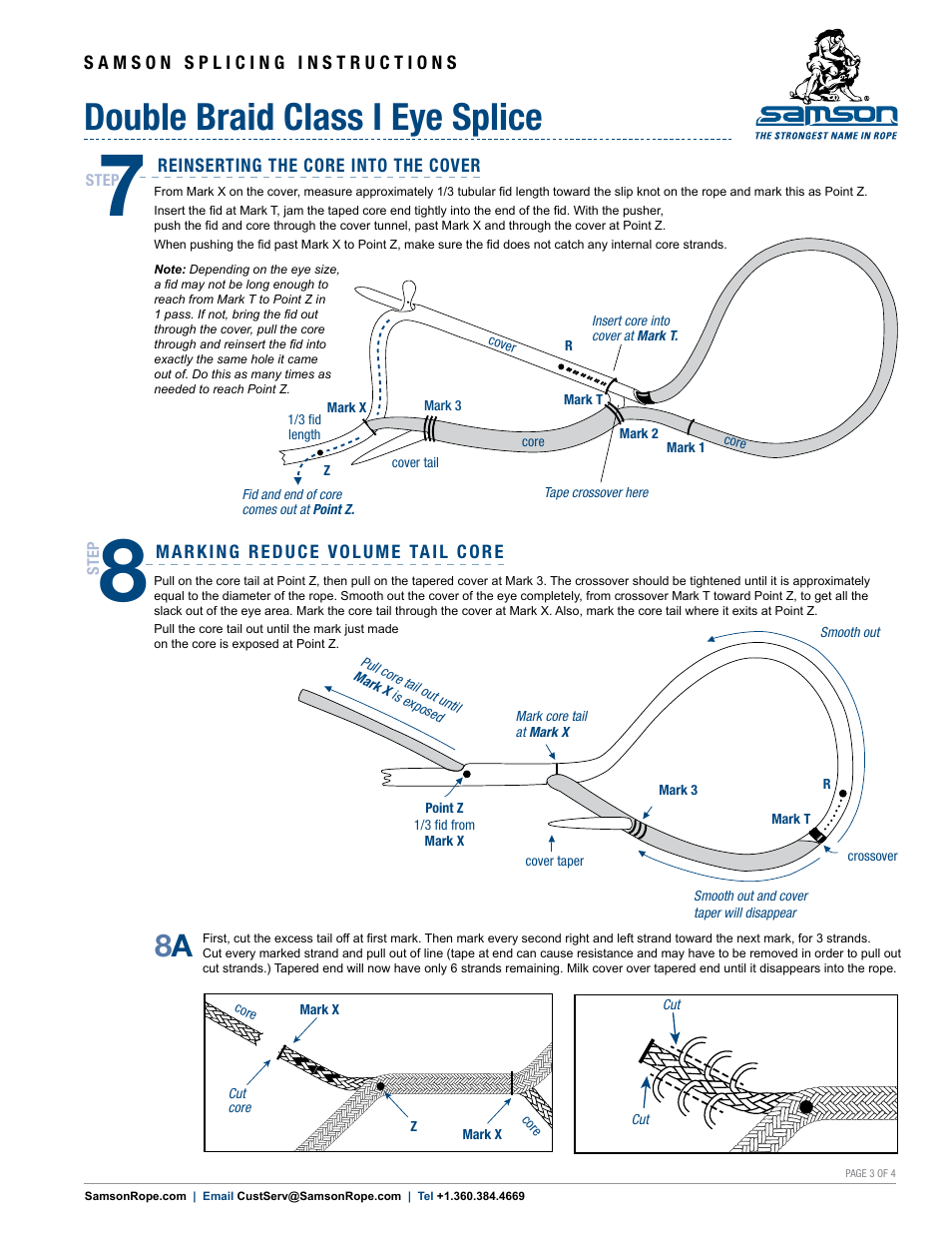 Double braid class i eye splice | Samson DOUBLE BRAID Class I Eye Splice User Manual | Page 3 / 4