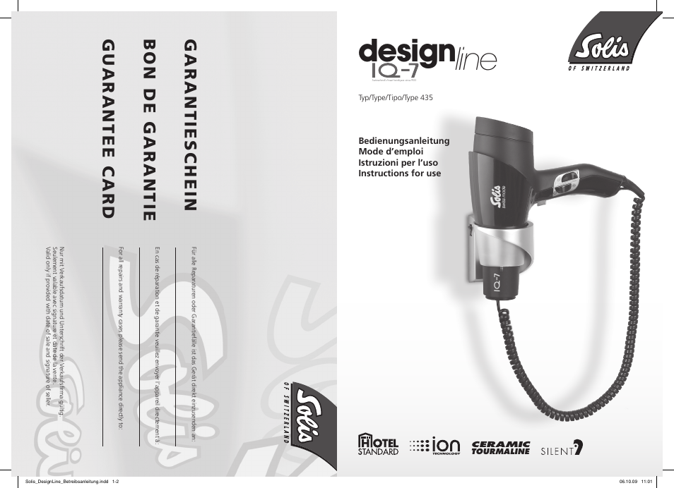 SOLIS IQ-7 Design Line User Manual | 18 pages