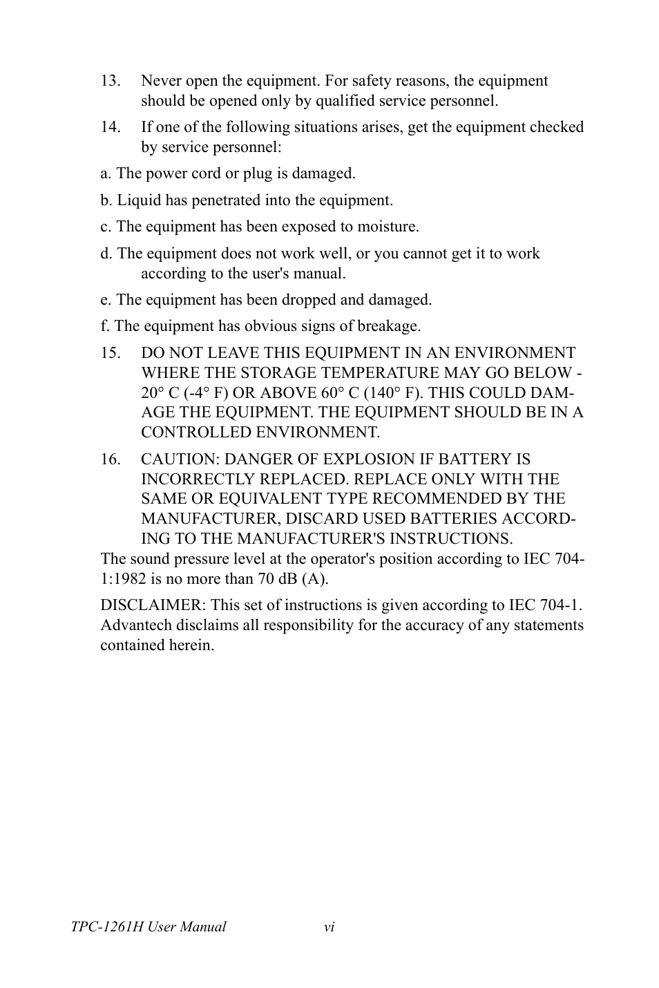 Advantech TPC-1261H User Manual | Page 6 / 106