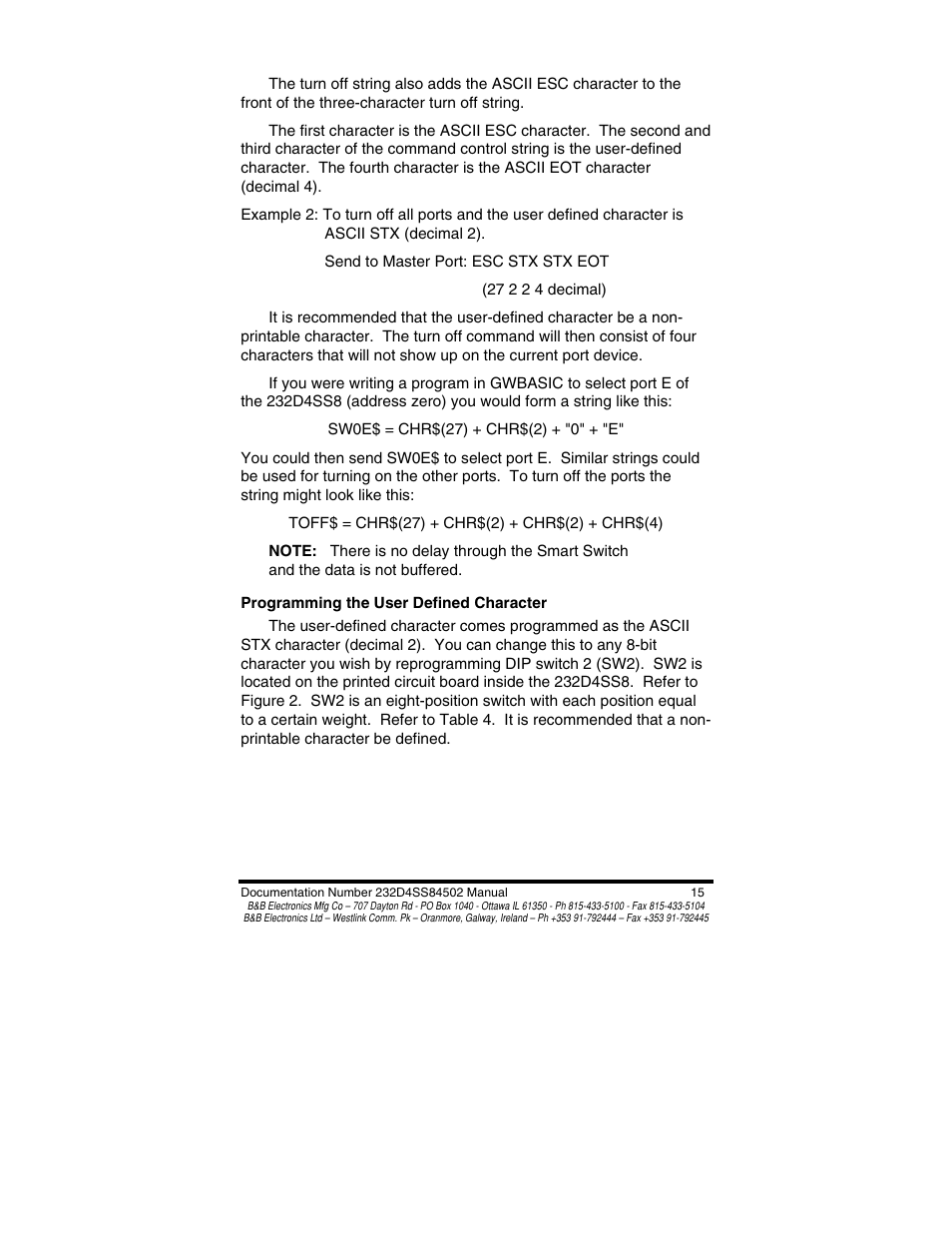 B&B Electronics 8 PORT SMART SWITCH CE 232D4SS8 User Manual | Page 17 / 29