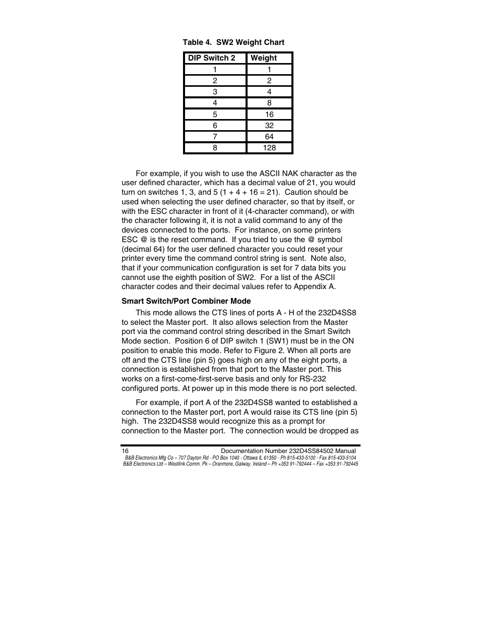 B&B Electronics 8 PORT SMART SWITCH CE 232D4SS8 User Manual | Page 18 / 29