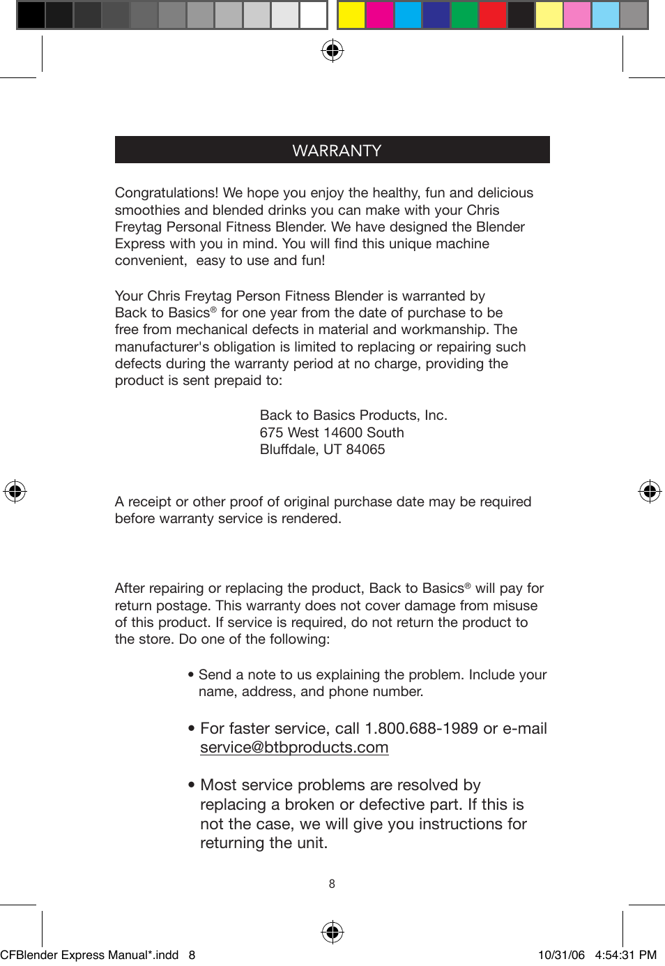 West Bend Back to Basics Chris Freytag BPE3CF User Manual | Page 8 / 10