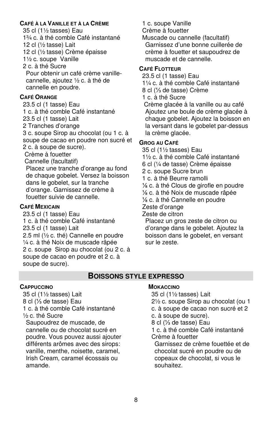 West Bend Back to Basics Cocoa~Latte User Manual | Page 20 / 40