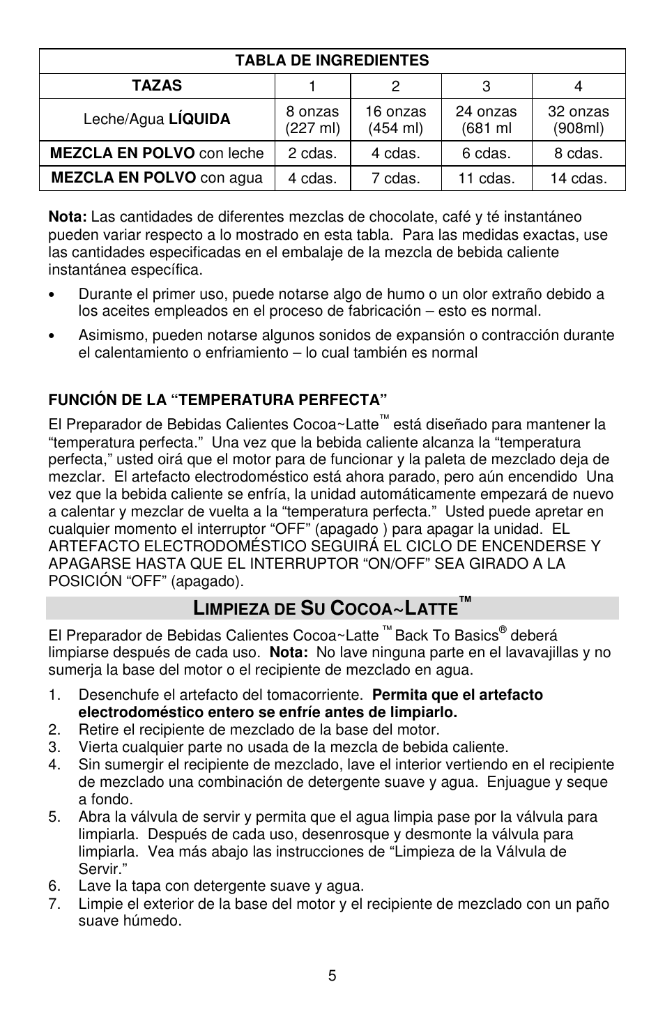 West Bend Back to Basics Cocoa~Latte User Manual | Page 31 / 40