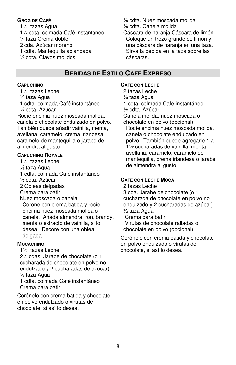 West Bend Back to Basics Cocoa~Latte User Manual | Page 34 / 40
