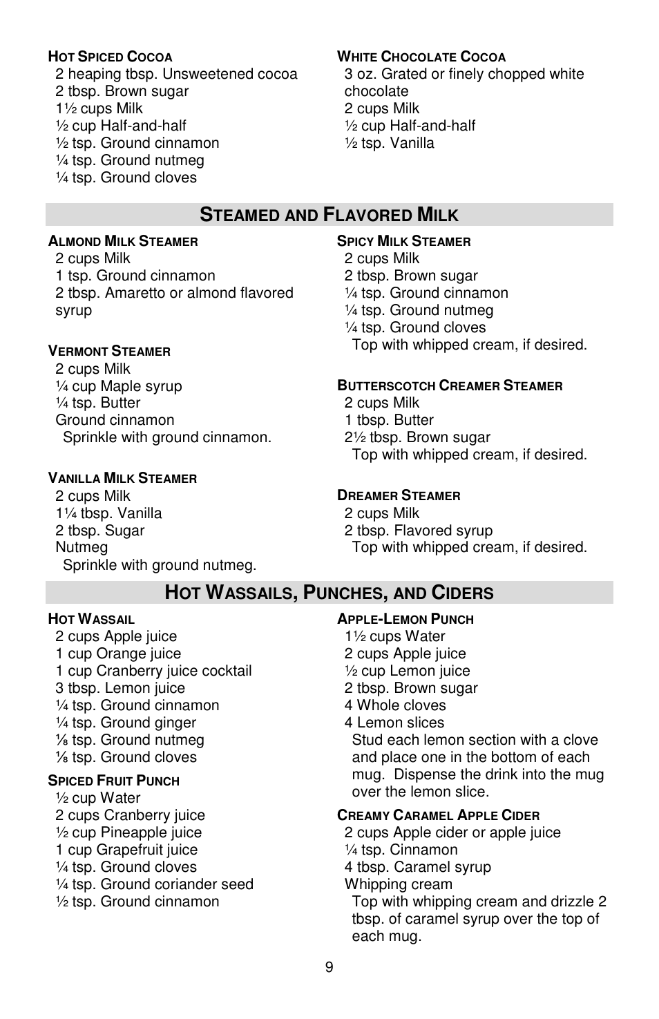 West Bend Back to Basics Cocoa~Latte User Manual | Page 9 / 40