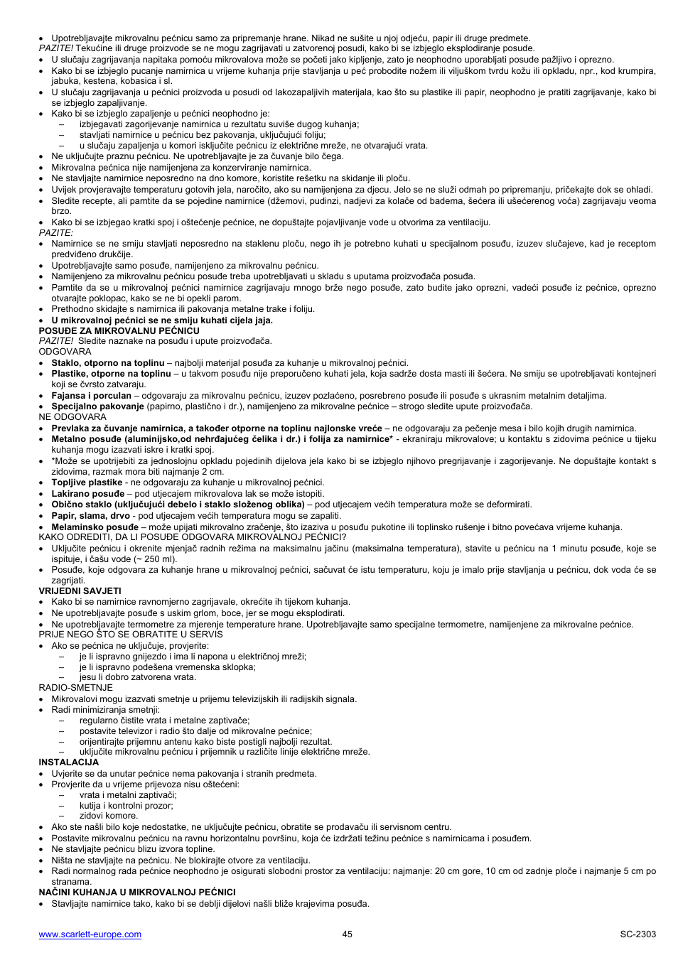 Scarlett SC-2303 User Manual | Page 45 / 47