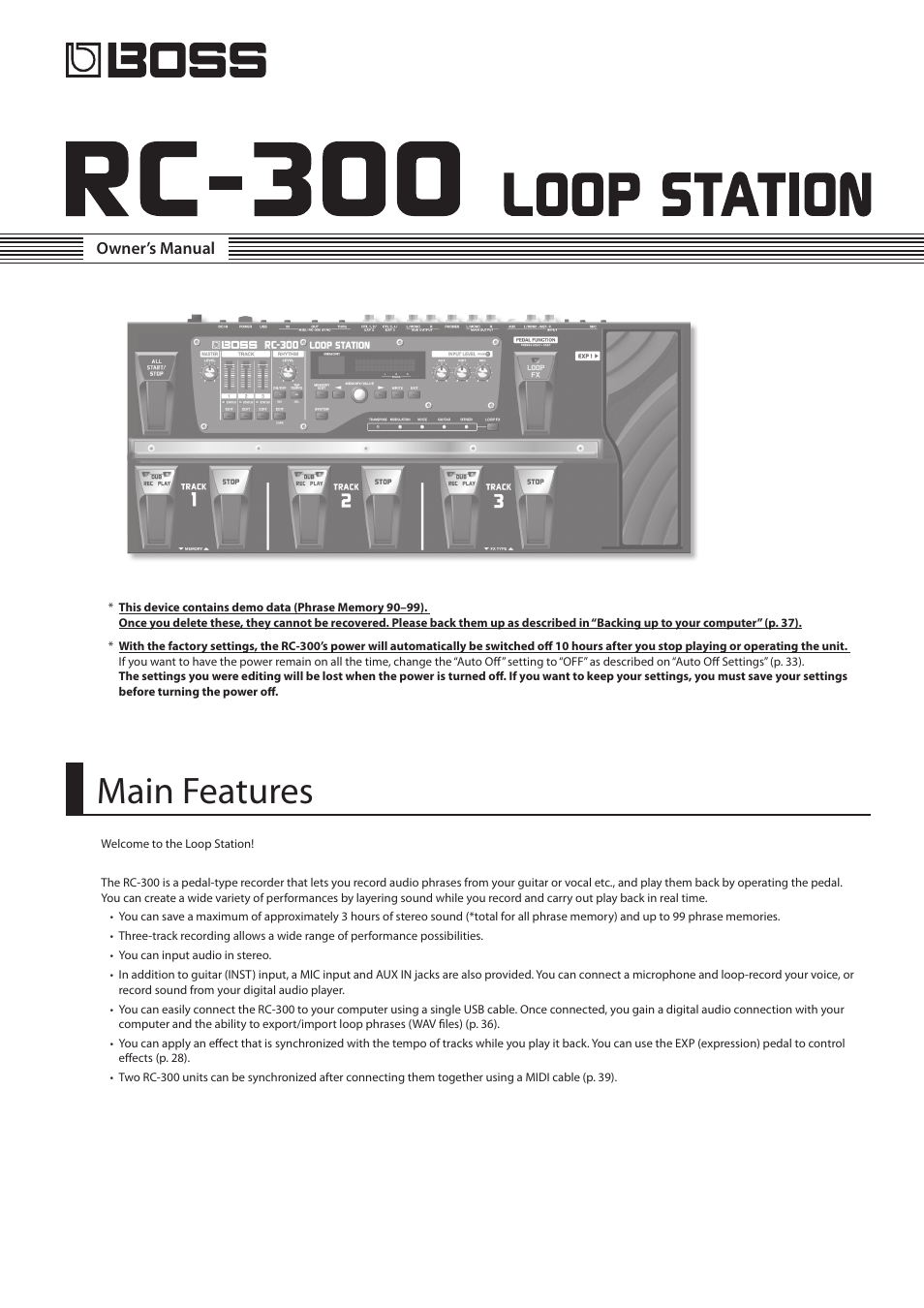 Boss Audio Systems Boss Loop Station RC-300 User Manual | 48 pages