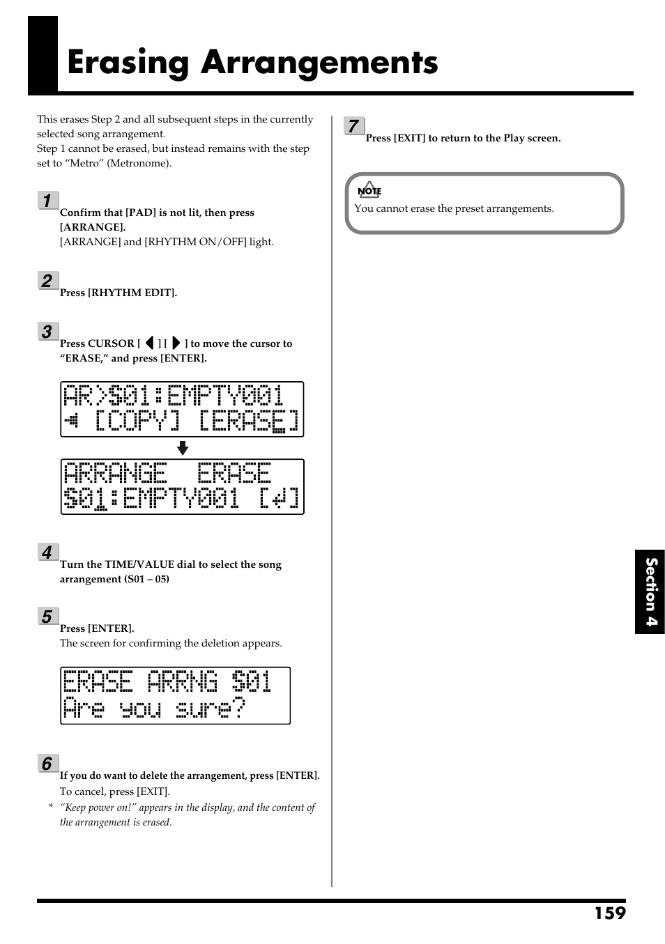 Erasing arrangements | Boss Audio Systems BR-600 User Manual | Page 159 / 228