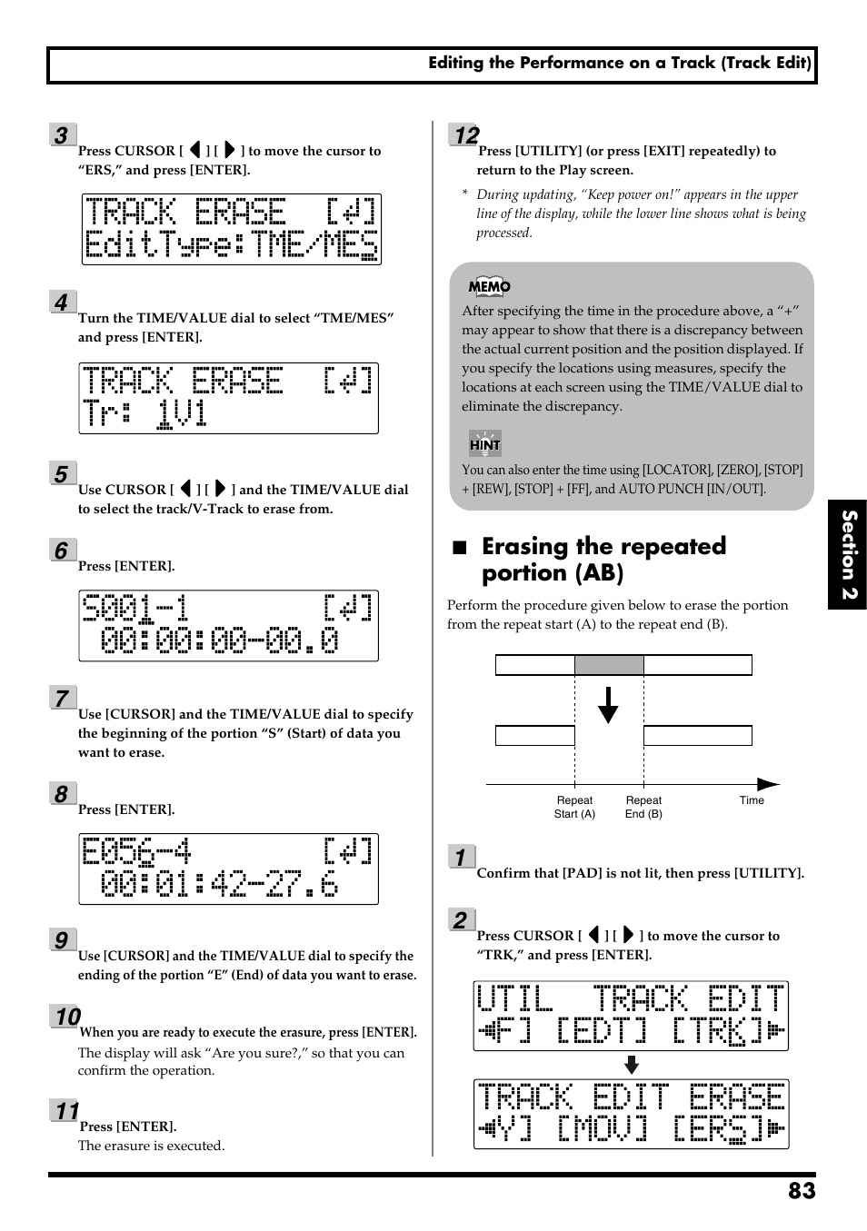 Erasing the repeated portion (ab), Re v0.10 | Boss Audio Systems BR-600 User Manual | Page 83 / 228
