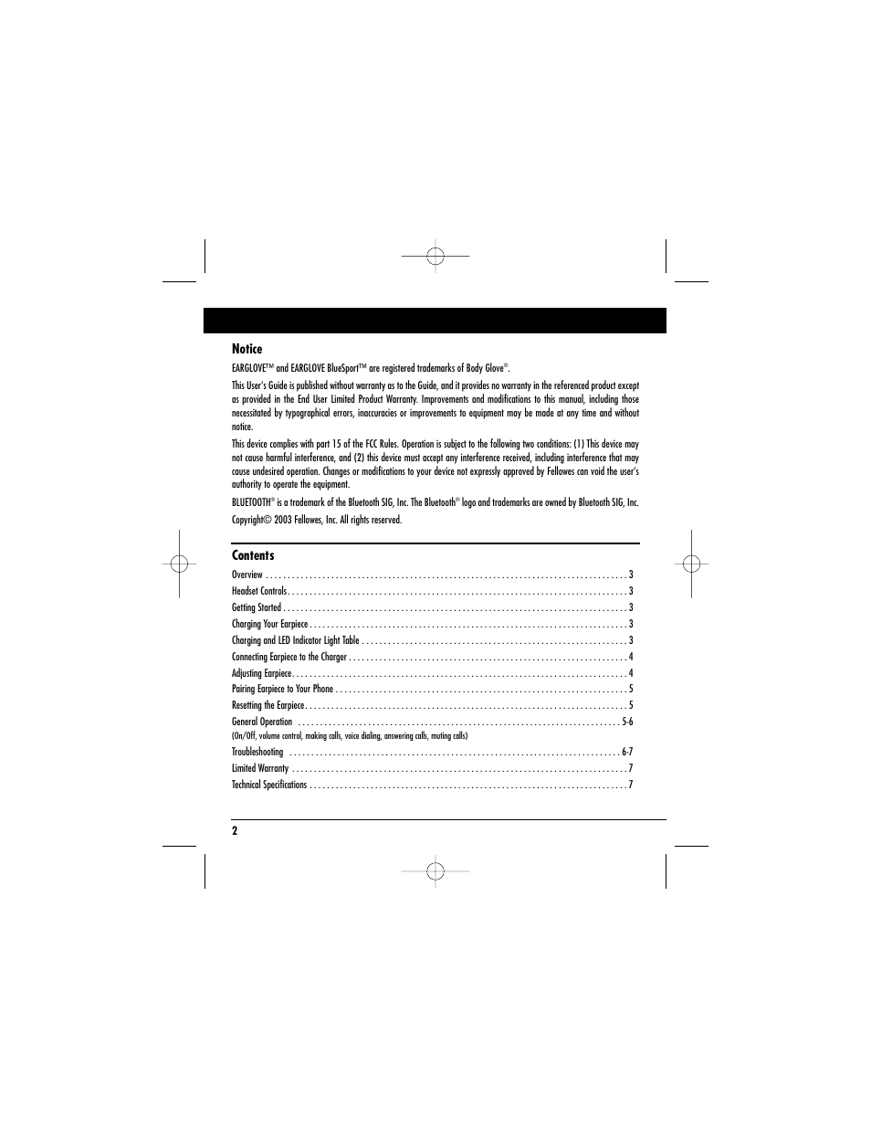 Body Glove Earglove BlueSport User Manual | Page 2 / 8