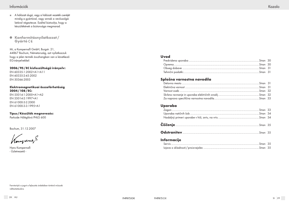 Parkside PHLG600 User Manual | Page 15 / 35