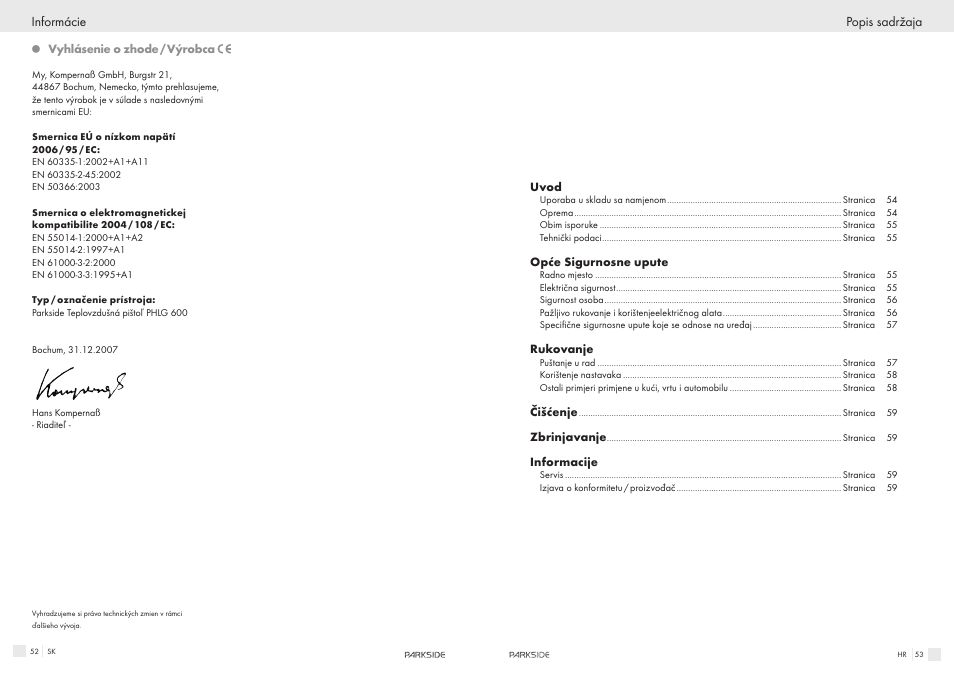 Parkside PHLG600 User Manual | Page 27 / 35