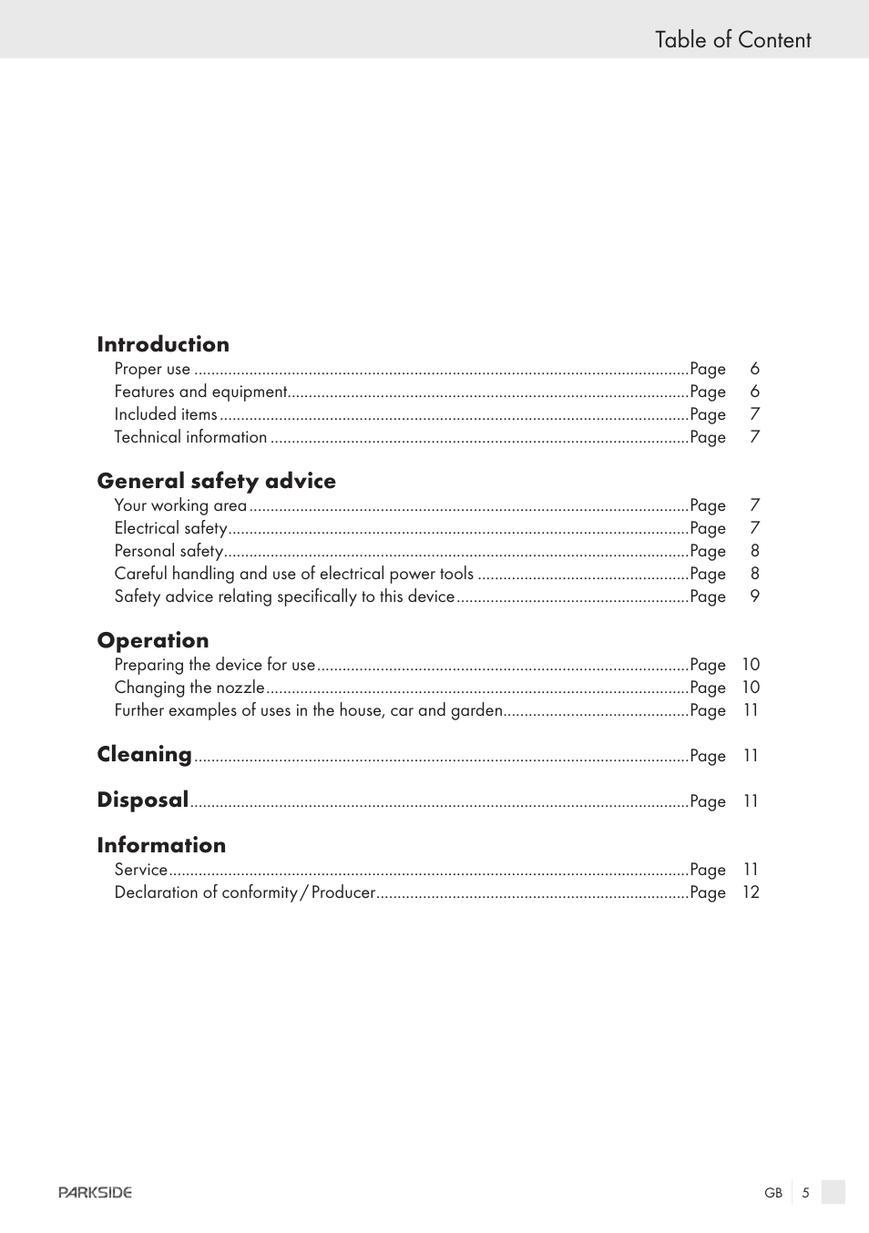 Parkside PHLG600 User Manual | Page 3 / 35