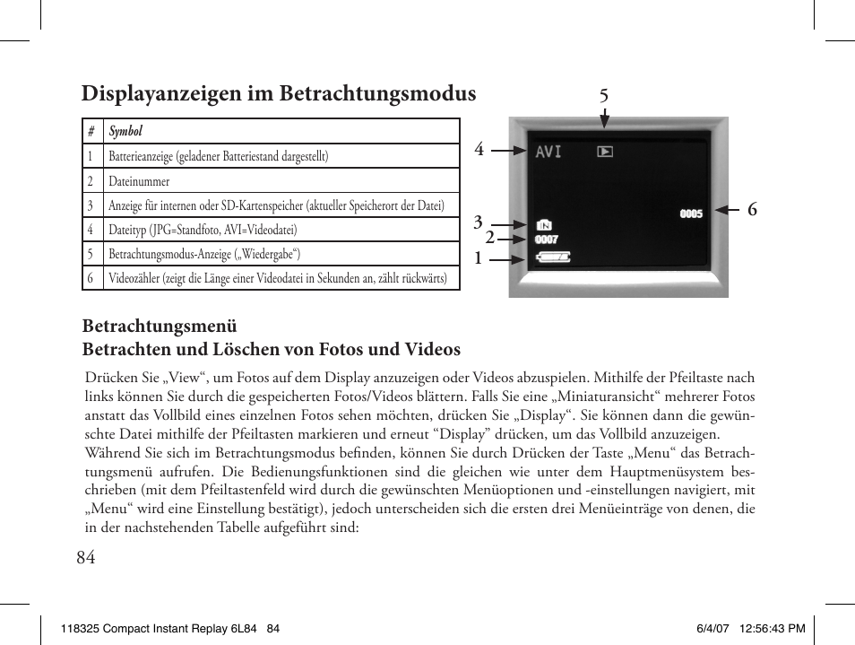 Displayanzeigen im betrachtungsmodus | Bushnell 118325 User Manual | Page 84 / 138