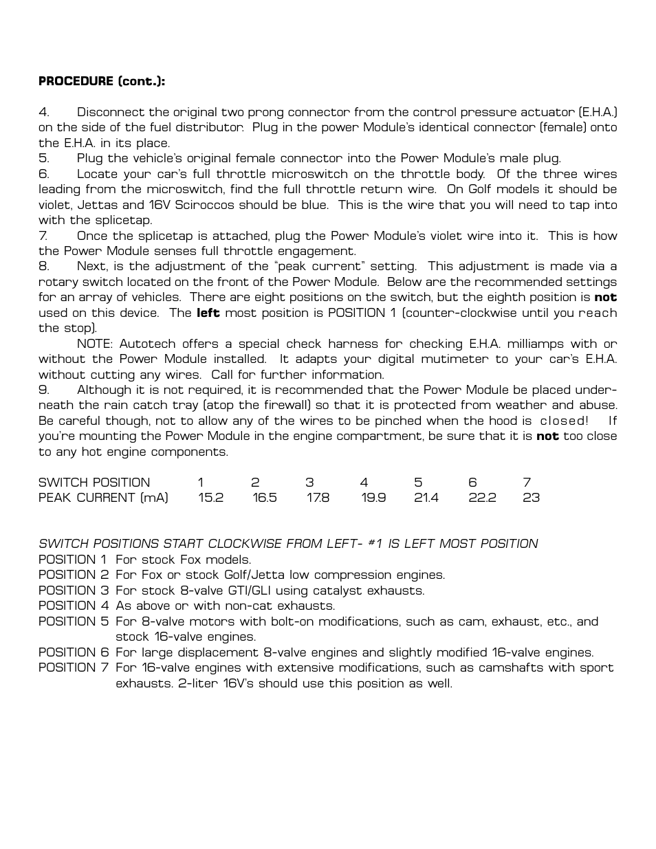 Autotech 10.215.200K Power Module, Mk1 & Mk2 8V & 16V with KE-Jetronic User Manual | Page 2 / 2