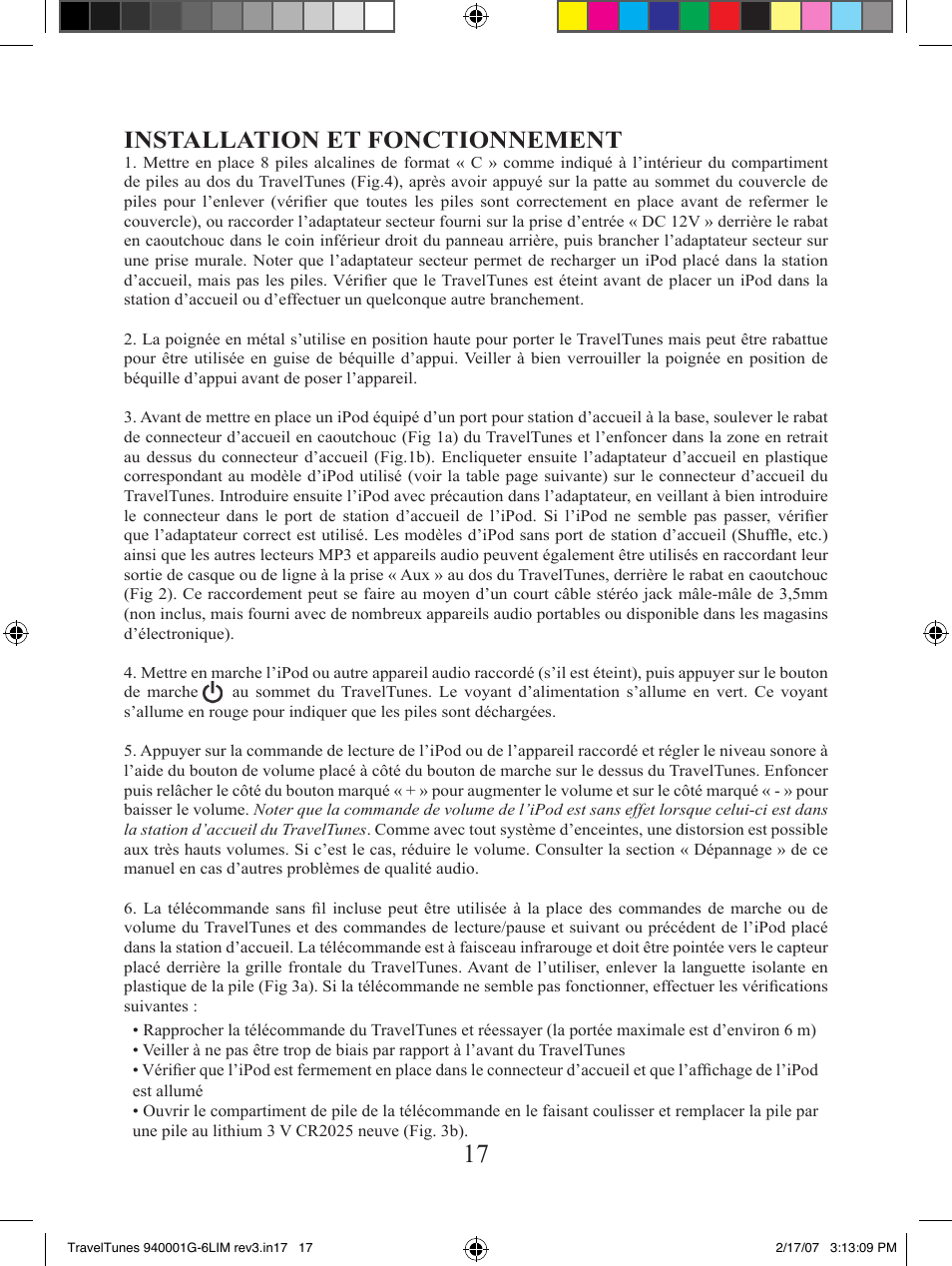 Installation et fonctionnement | Bushnell 940001AP User Manual | Page 17 / 64