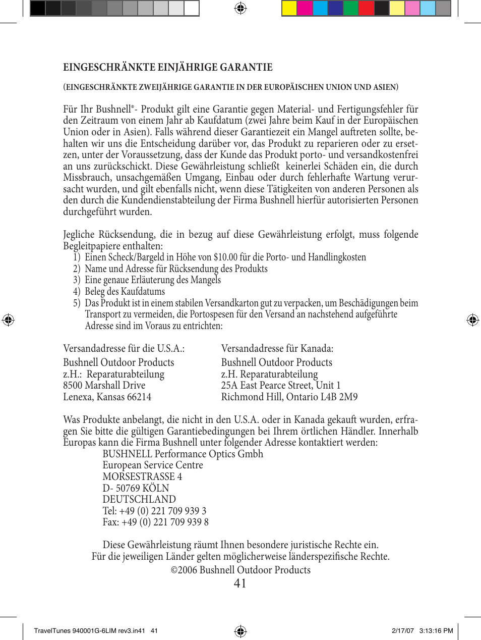 Bushnell 940001AP User Manual | Page 41 / 64