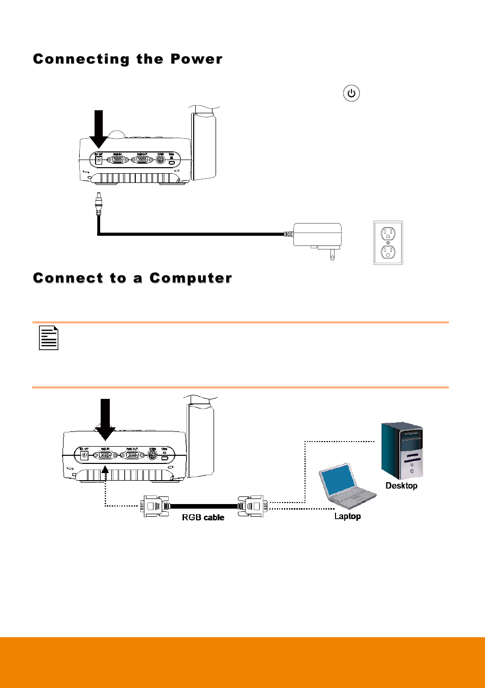 Connecting the power, Connect to a computer | AVer F17HD+ User Manual | Page 17 / 40