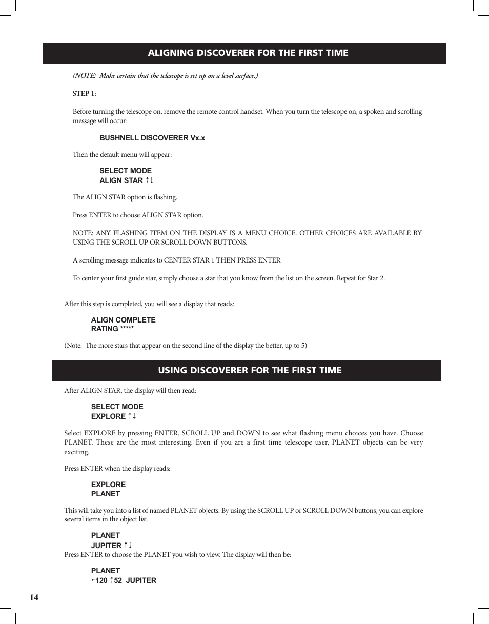 Bushnell Discoverer User Manual | Page 14 / 116