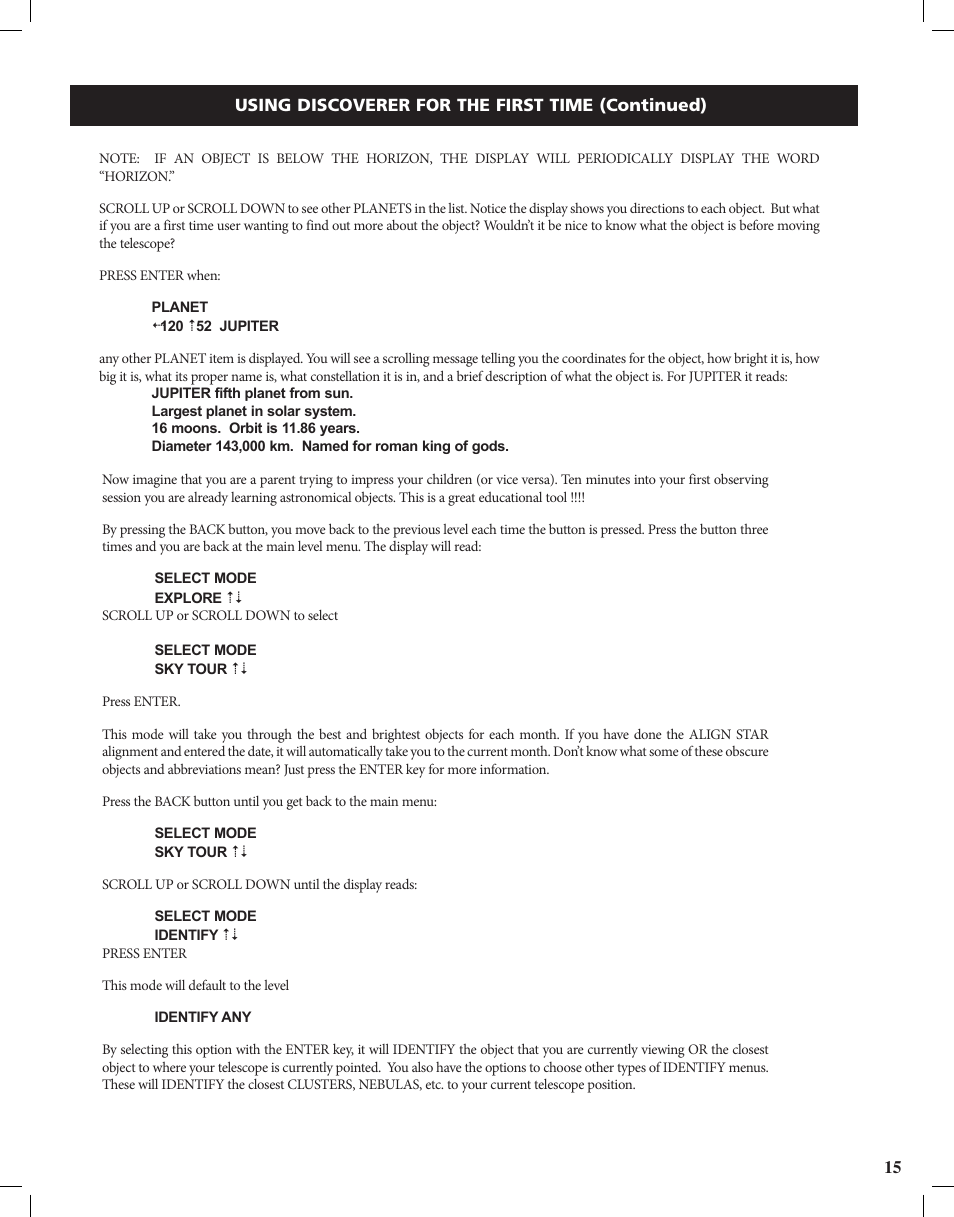 Bushnell Discoverer User Manual | Page 15 / 116