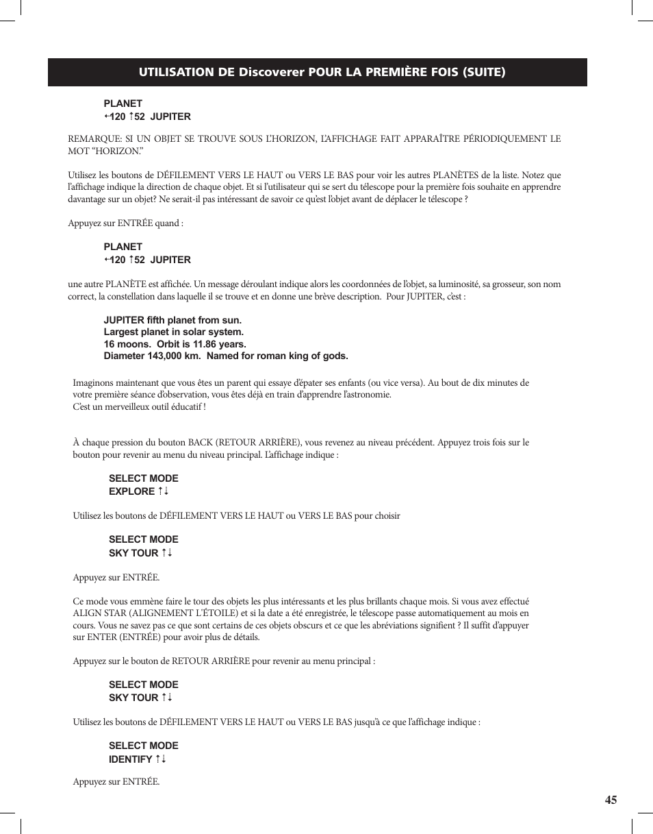 Bushnell Discoverer User Manual | Page 45 / 116