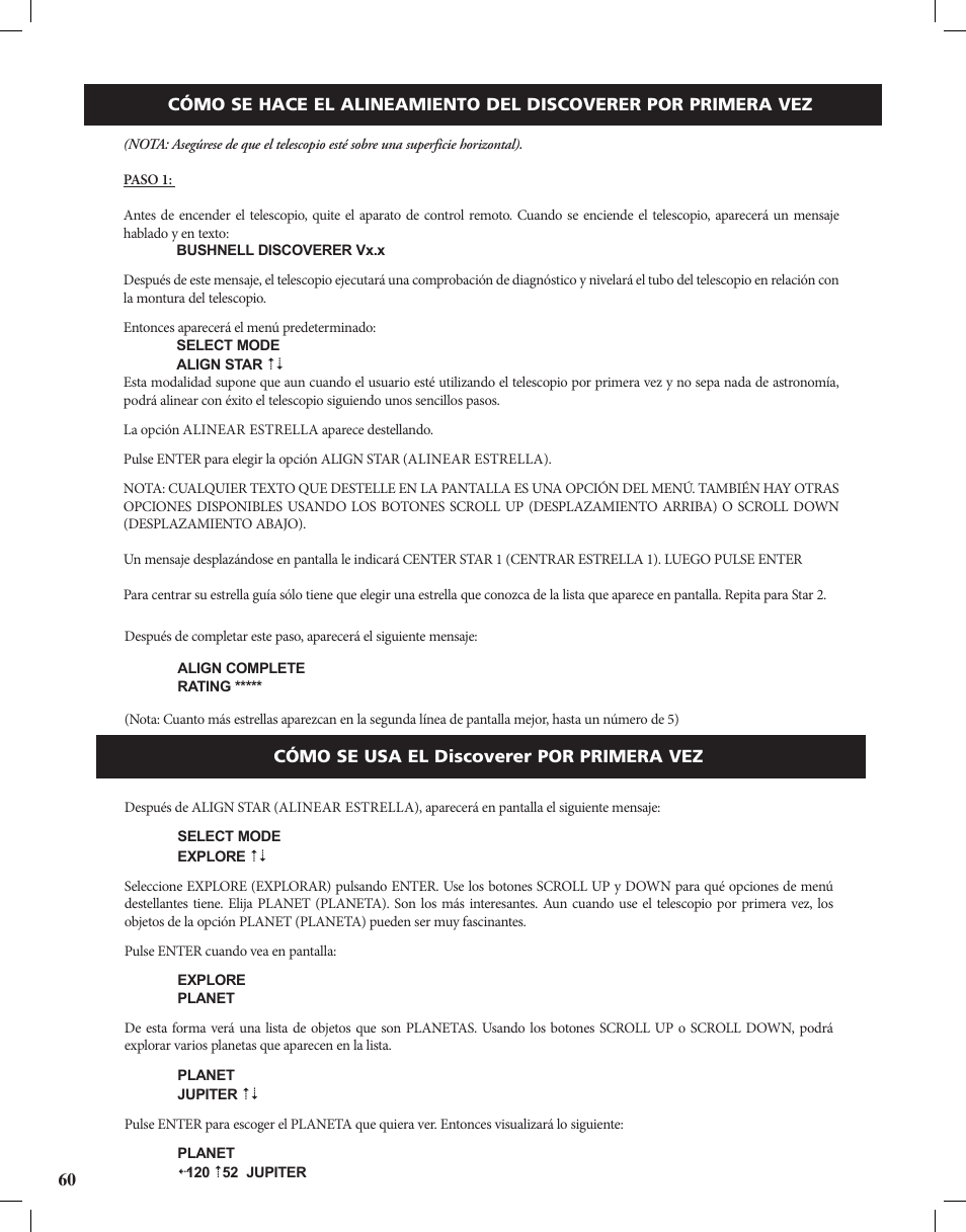 Bushnell Discoverer User Manual | Page 60 / 116