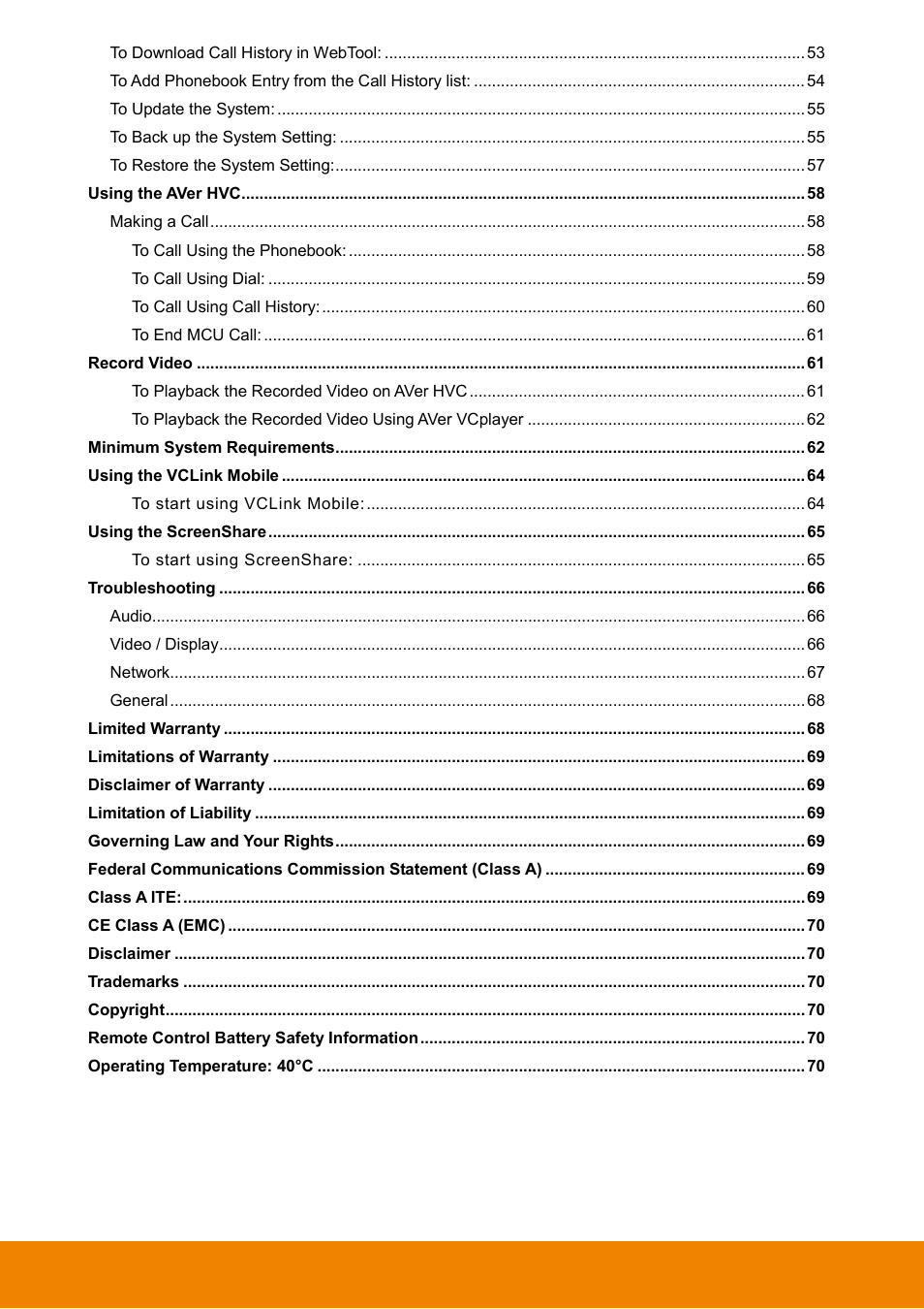 AVer HVC130 user manual User Manual | Page 4 / 74