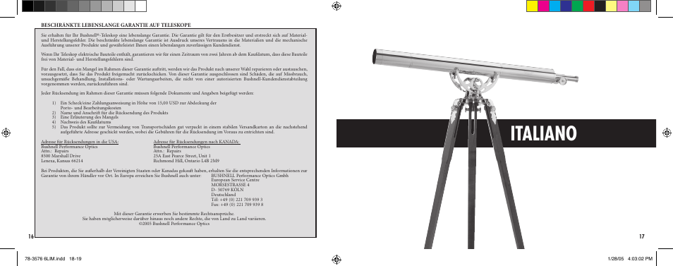 Italiano | Bushnell HARBORMASTER 78-3576 User Manual | Page 10 / 15