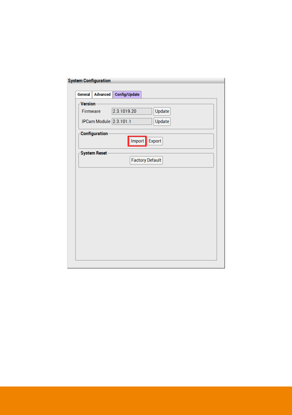 Import the nvr system configuration | AVer CM5000 User Manual | Page 95 / 157