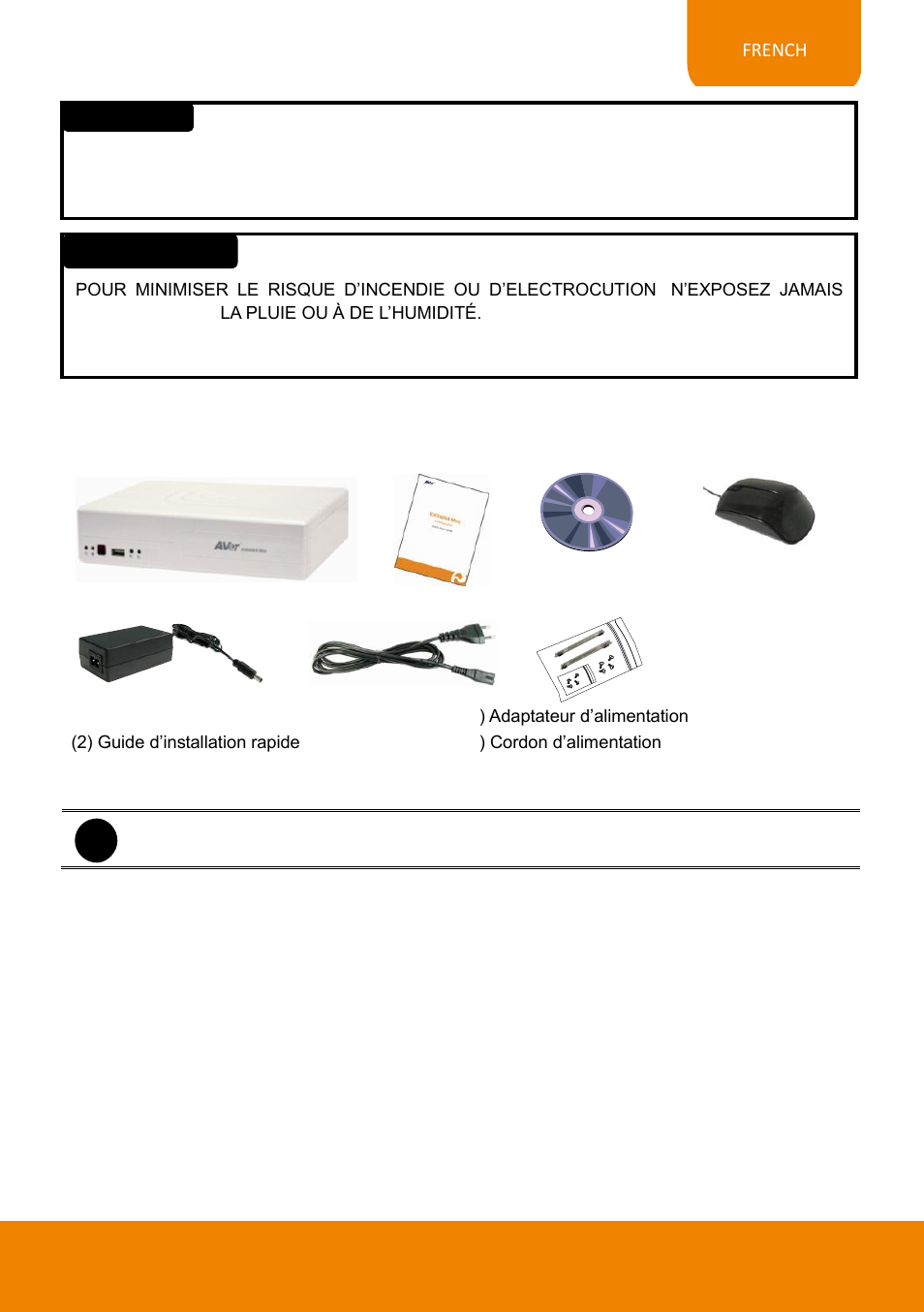 Contenu du carton | AVer EXR6004-Mini quick guide User Manual | Page 27 / 93