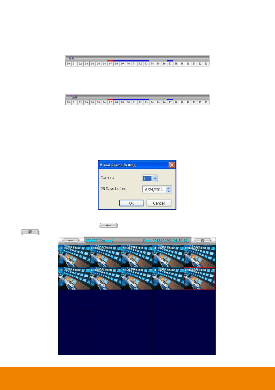 To cut and save the portion of the recorded video, To search using the visual search, Chapter 3.6.3 | 3 to search using the visual search | AVer EH11116H-4 series user manual User Manual | Page 100 / 159