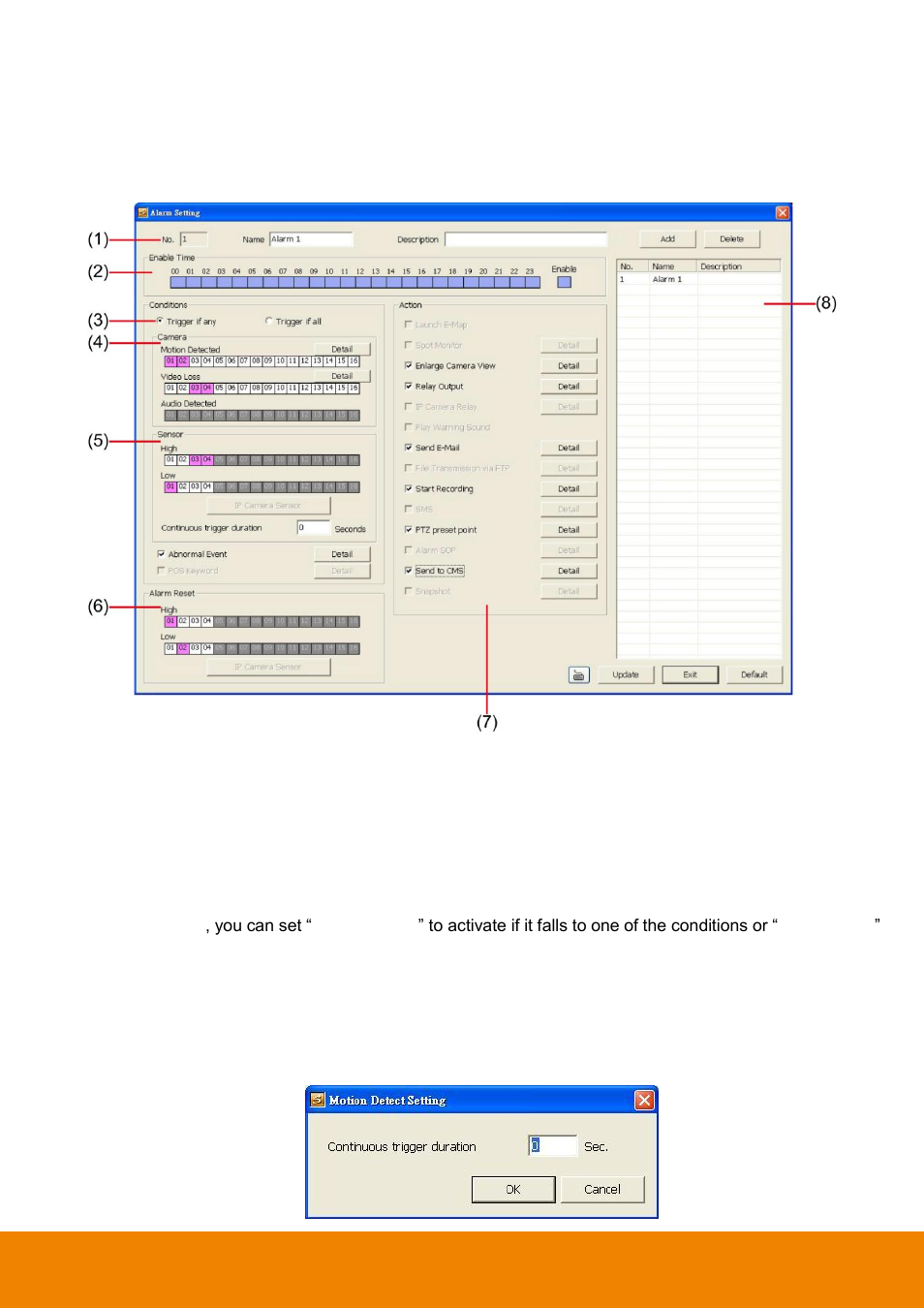Alarm setting, 5 alarm setting | AVer EH11116H-4 series user manual User Manual | Page 134 / 159
