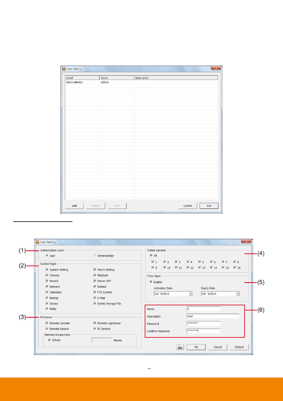 User setup, 6 user setup | AVer EH11116H-4 series user manual User Manual | Page 138 / 159