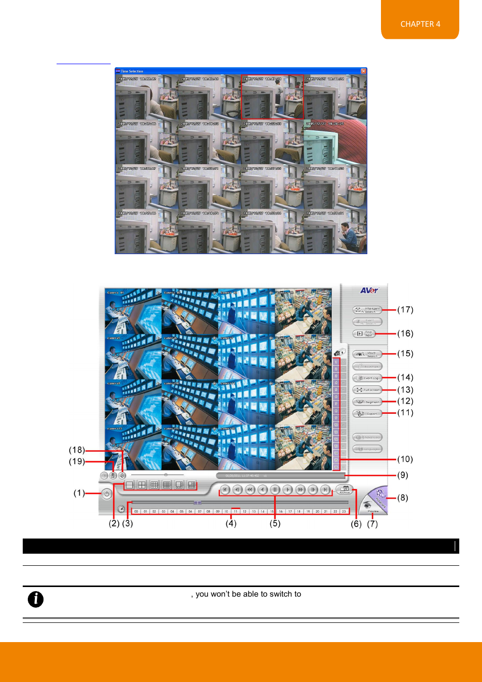 Familiarizing the buttons in local playback, 1 familiarizing the buttons in local playback | AVer EH11116H-4 series user manual User Manual | Page 143 / 159