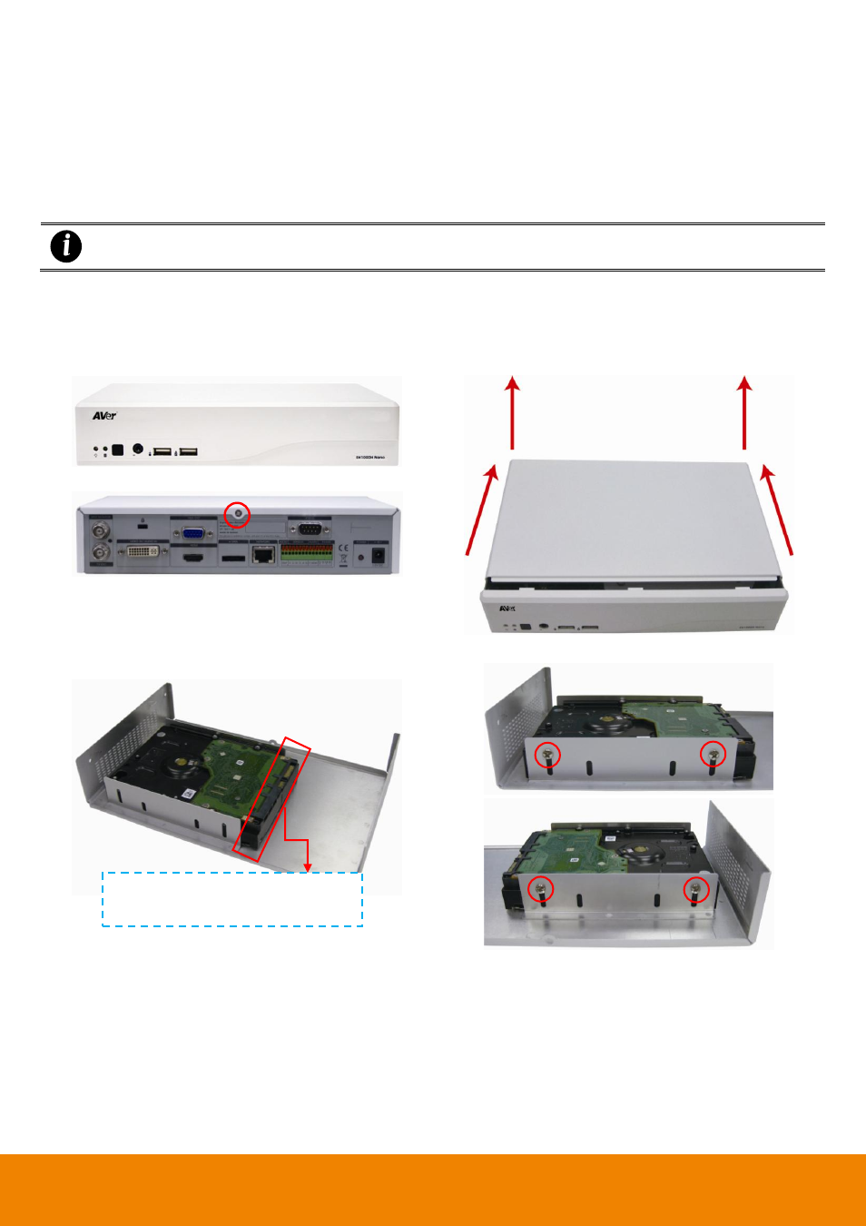 Setting up the dvr unit, Installing the hard disk, Eh1116h-4 nano/eh1116h-4 nano | Eh116h-4 nano, 4 setting up the dvr unit, 1 installing the hard disk | AVer EH11116H-4 series user manual User Manual | Page 22 / 159