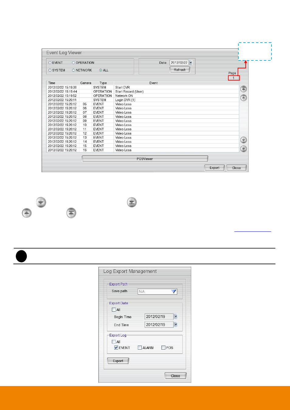 Using event log viewer, Chapter 2.2.4, 4 using event log viewer | AVer EH11116H-4 series user manual User Manual | Page 54 / 159