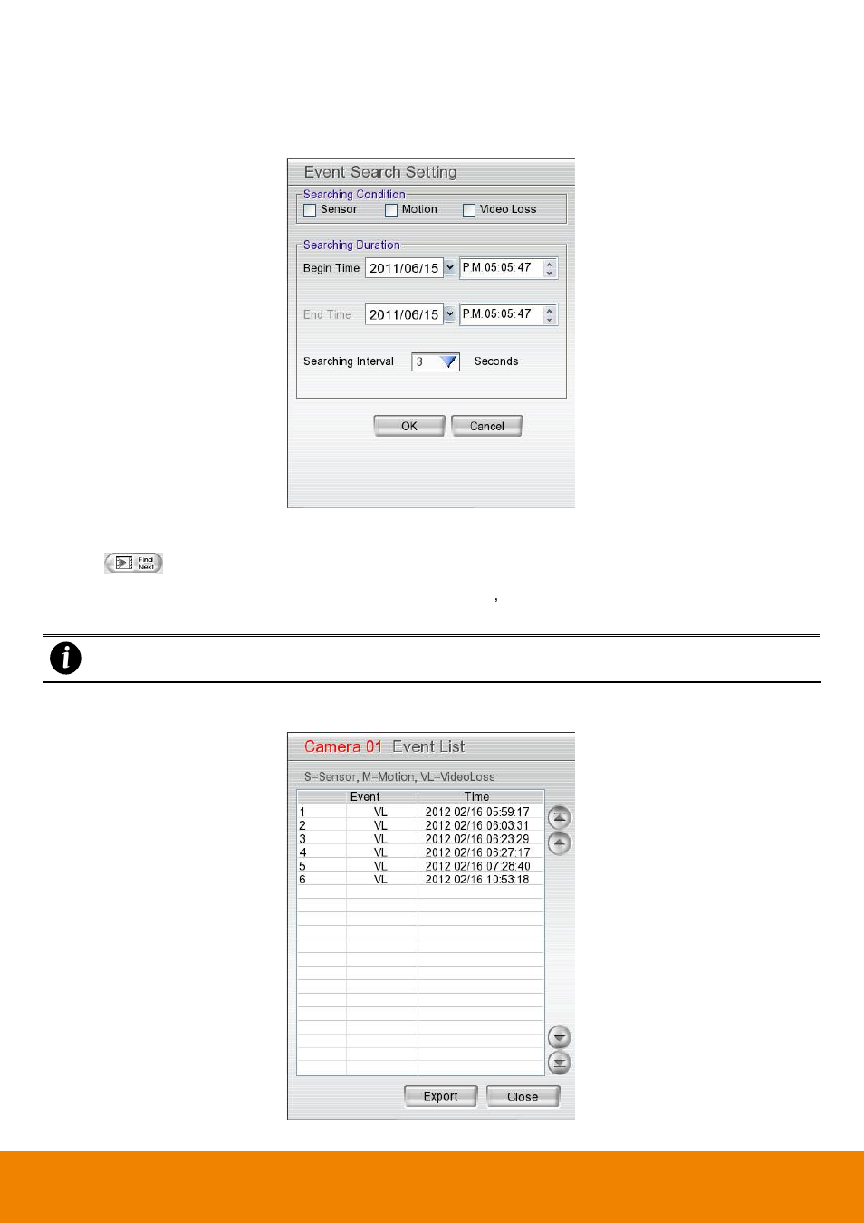 Using the event search, Chapter 2.3.4, 4 using the event search | AVer EH11116H-4 series user manual User Manual | Page 62 / 159