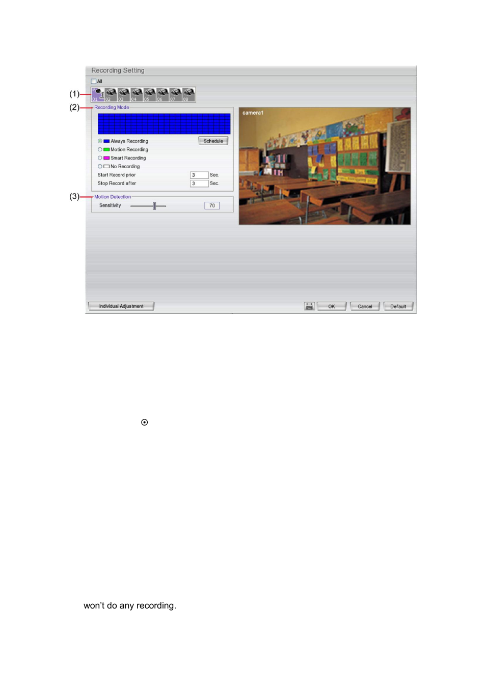 Recording setup, Setup ip camera record setting, 3 recording setup | 1 setup ip camera record setting | AVer EH1116H-4 Nano user manual User Manual | Page 51 / 125