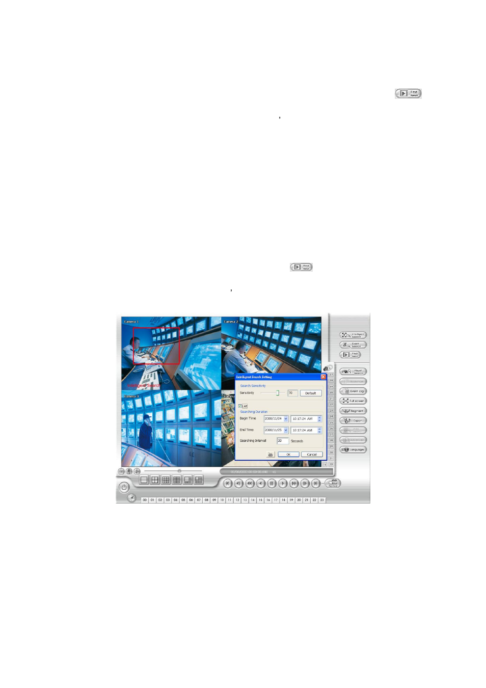 To search using the event search, To search using the intelligent search, Chapter 3.6.3 | Chapter 3.6.4, 3 to search using the event search, 4 to search using the intelligent search | AVer EH1116H-4 Nano user manual User Manual | Page 62 / 125