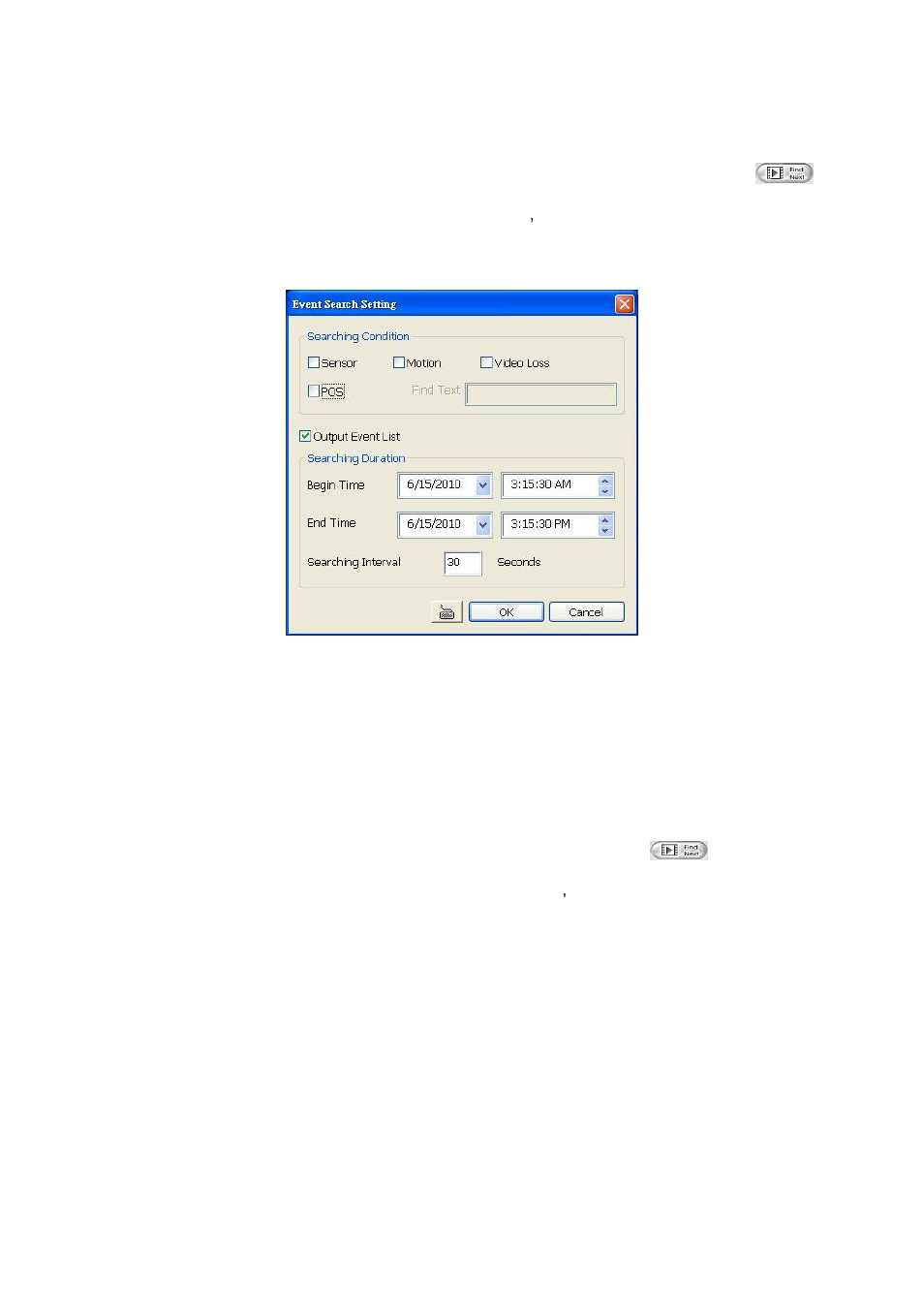 To search using the event search, To search using the intelligent search, Chapter 4.3.6 | Chapter 4.3.7, 6 to search using the event search, 7 to search using the intelligent search | AVer EH1116H-4 Nano user manual User Manual | Page 79 / 125