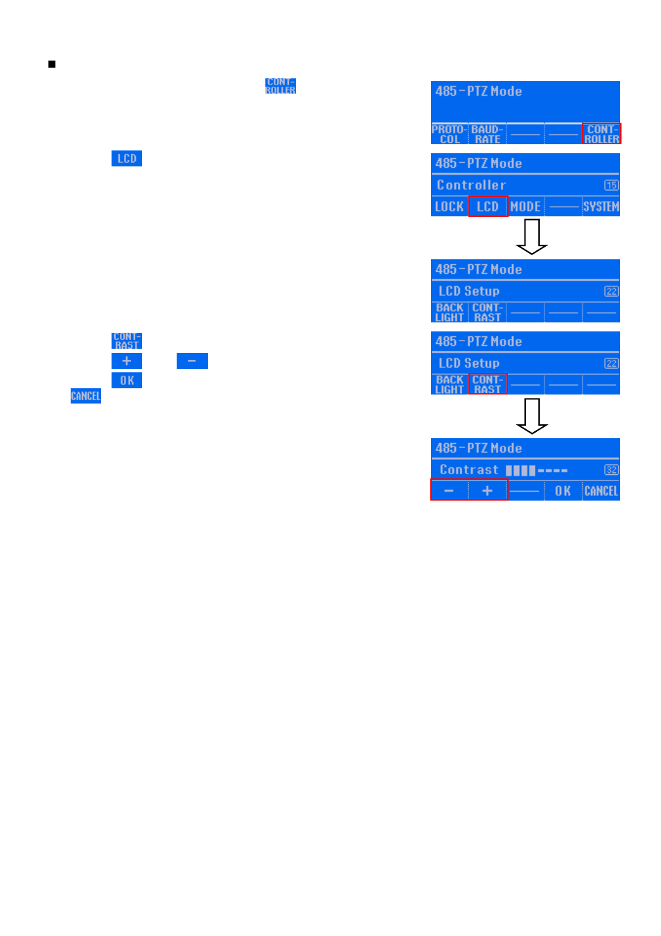 Adjusting the contrast of lcd screen | AVer SA series User Manual | Page 138 / 270