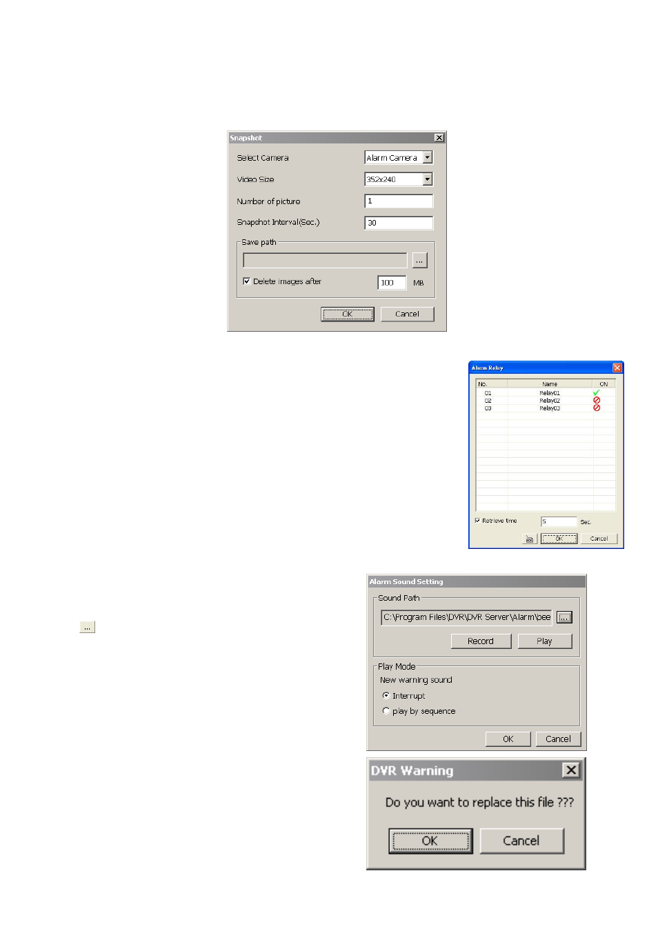 1 to setup alarm relay, 2 to setup the alarm sound setting, To setup alarm relay | To setup the alarm sound setting, Chapter 4.9.2 | AVer SA series User Manual | Page 175 / 270