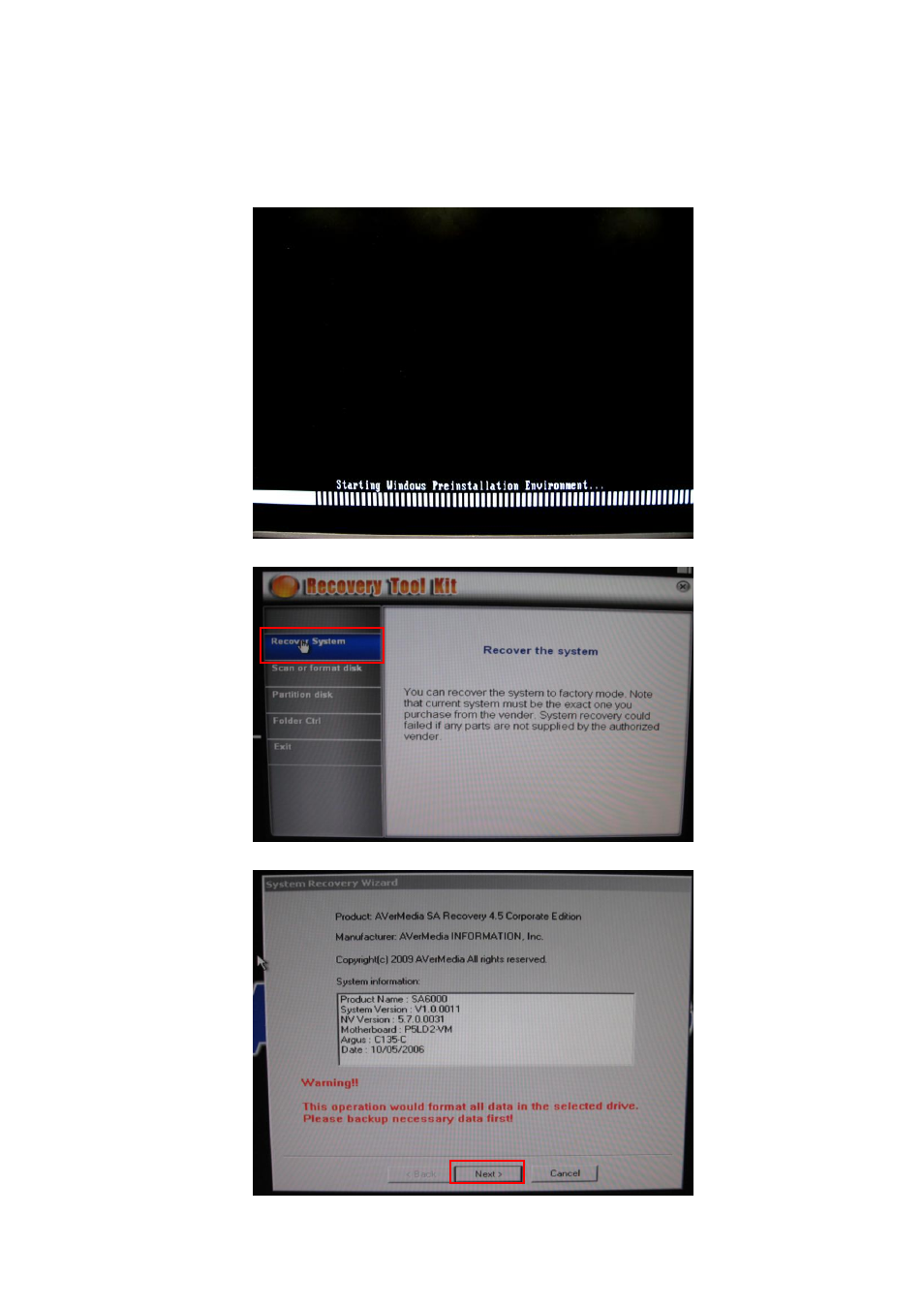 Appendix d dvr system recovery, Appendix d, Dvr system recovery | AVer SA series User Manual | Page 256 / 270